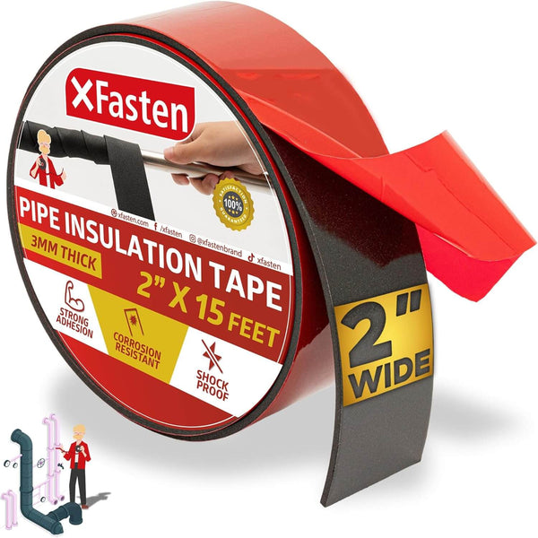 XFasten Foam Pipe Insulation Tape | 2 Inches x 15 Feet | 3 mm Thick