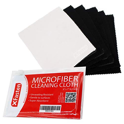 XFasten Microfiber Cleaning Cloth, 6-Pack, 6-Inch by 7-Inch