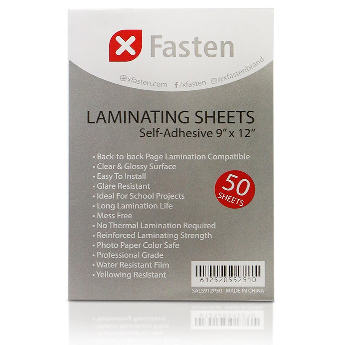 XFasten Self-Adhesive Laminating Sheets, 6 x 9 Inches, Pack of 100, 4.76 mil, Archival Safe and Yellowing Resistant Heavyweight Self Laminating