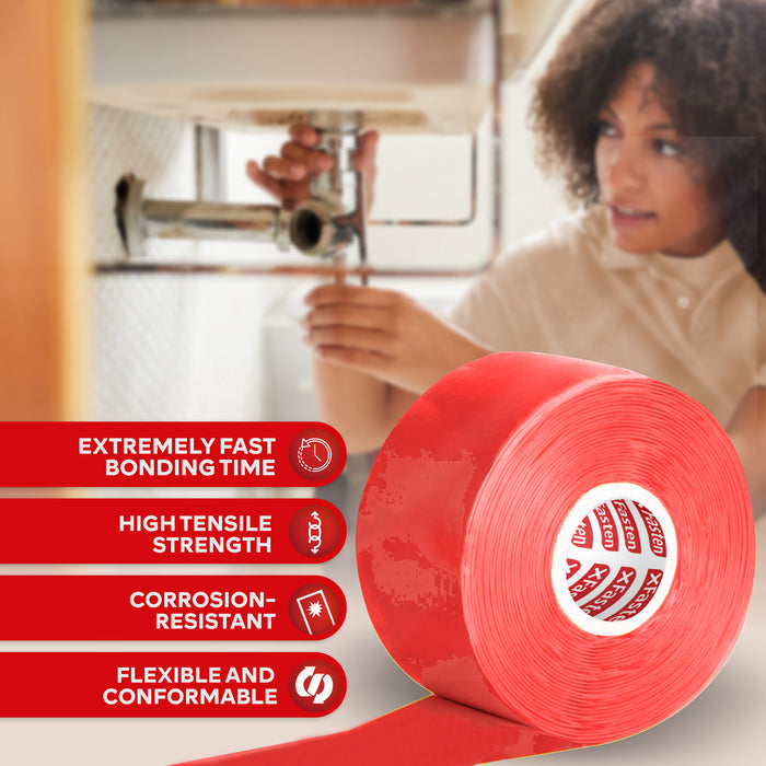 XFasten Silicone Tape | 1 Inch x 36 Foot | Red