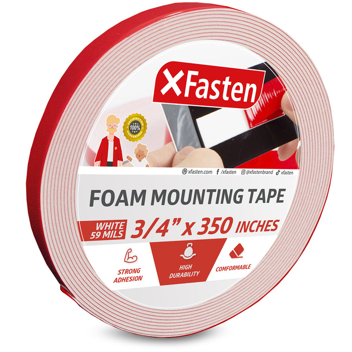 XFasten Foam Mounting Tape | 3/4 Inch x 350 Inch