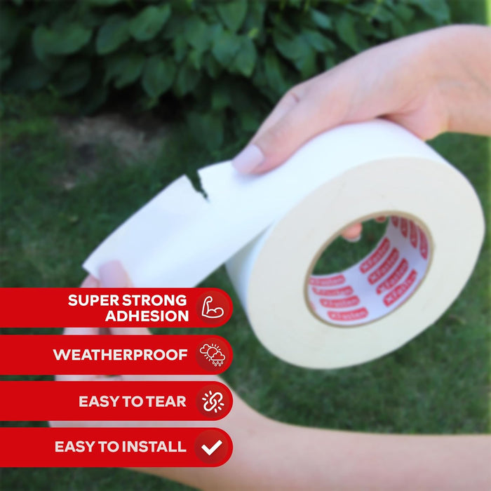 XFasten Super Strong White Duct Tape 3 Inch x 30 Yards 3-Pack (90Yds Total) White Outdoor Tape White Duct Tape Heavy Duty Waterproof, Easy to Tear Travel Duct Tape Bulk for Smooth and Rough Surfaces