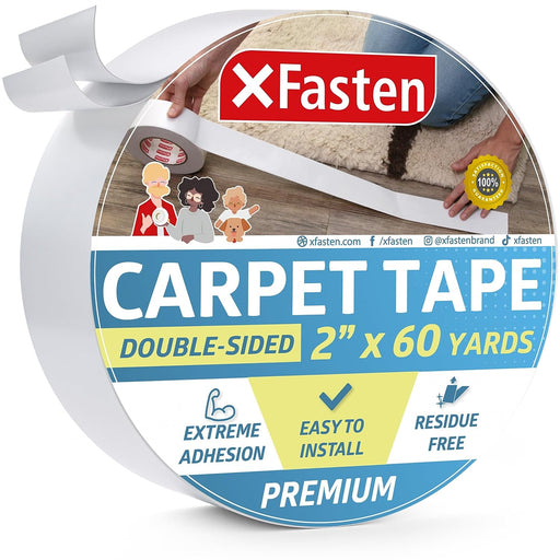 Double Sided Carpet Tape - Rug Grippers Tape for Area Rugs and Hardwood  Floors Safe - Carpet Binding Tape Removable, Residue Free, Strong Adhesive  and