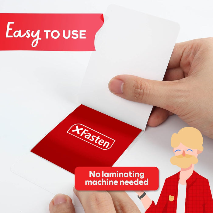 XFasten Self Seal Laminating Pouches Business Card Size 4-Inch x 3-Inch 100-Pack, 10 Mil Business Card Laminating Pouches Non-Yellowing Self Sealing XFasten Self Seal Laminating Pouches Business Card Size 4-Inch x 3-Inch 100-Pack, 10 Mil Business Card Laminating Pouches Non-Yellowing Self Sealing