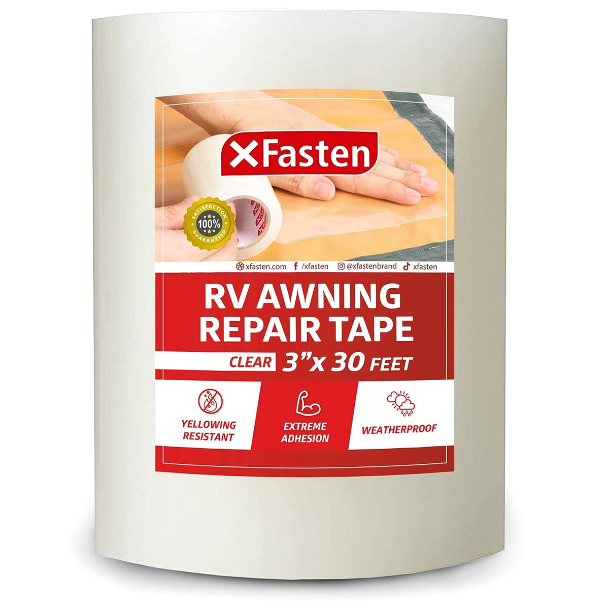 lanucn tent repair tape XFasten RV Awning Repair Tape | 3 Inches x 30 Feet