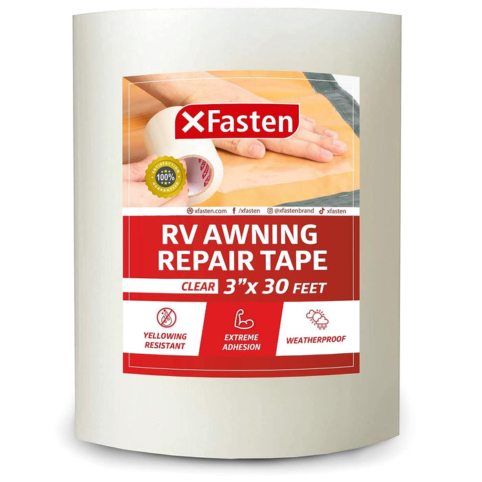 XFasten RV Awning Repair Tape | 3 Inches x 30 Feet | Clear