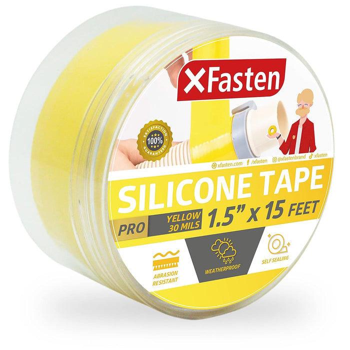 XFasten Professional Silicone Tape | 1 Inch x 15 Foot | Yellow