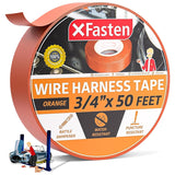 XFasten Wire Harness Tape Orange 3/4 Inch x 50 Feet Automotive Wire Loom