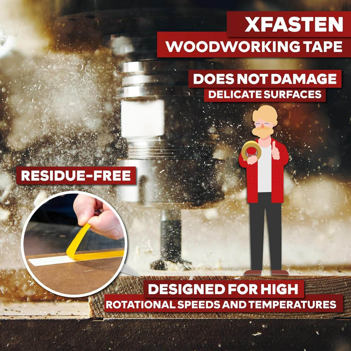 XFasten Woodworking Tape | 1" x 36 Yards (Pack of 3) | 1-inch Core