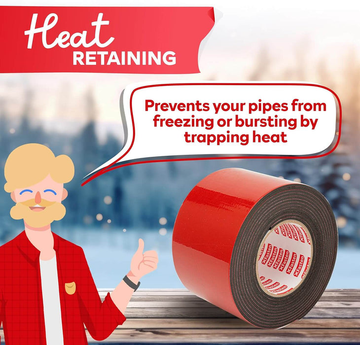 XFasten Foam Pipe Insulation Tape | 2 Inches x 15 Feet | 3 mm Thick