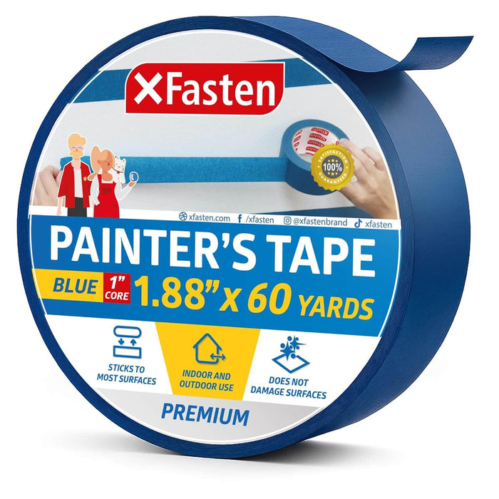 XFasten Blue Painter's Tape | 1.88" x 60 Yards | 1 inch core
