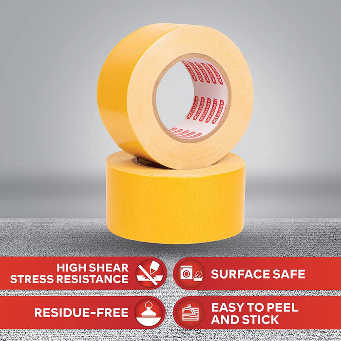 XFasten Double Sided Woodworking Tape – 1/2" X 36 Yards (4-Pack)