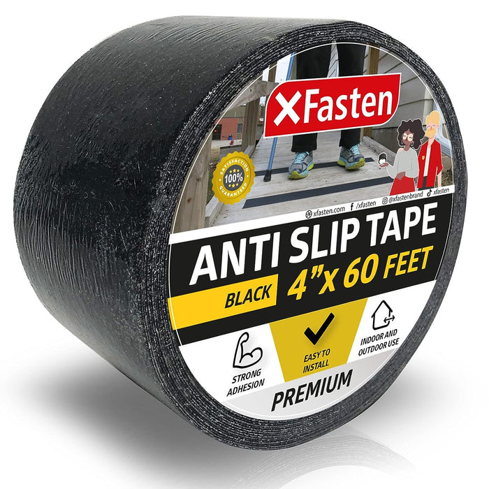 XFasten Anti Slip Tape | 4 Inches x 60 Foot | Black