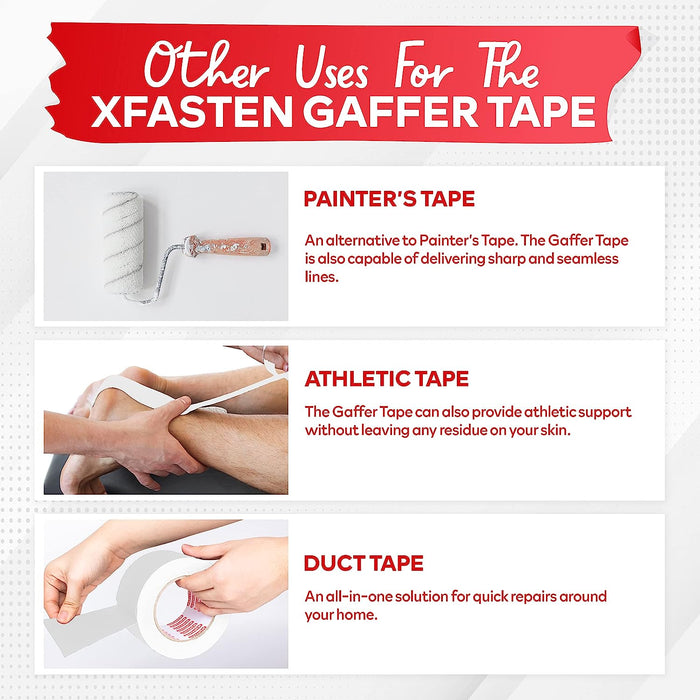 XFasten Professional Grade Gaffer Tape | 3 Inches x 30 Yards