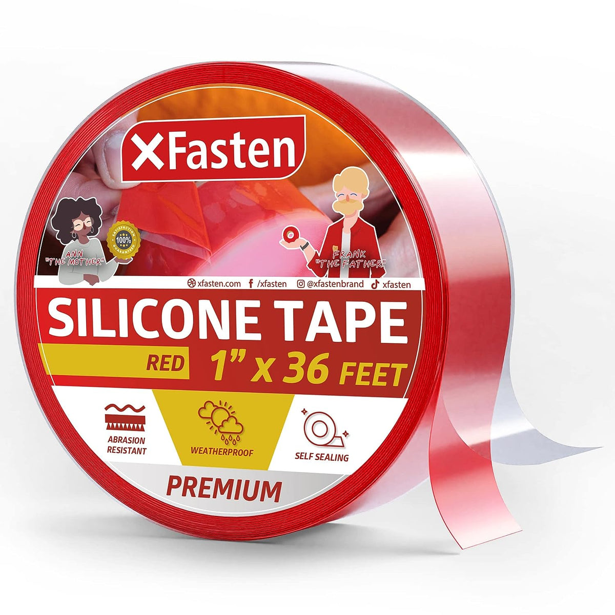 XFasten Silicone Self Fusing Tape 1-Inch x 36-Foot (Red) Silicone Repair  Tape Red