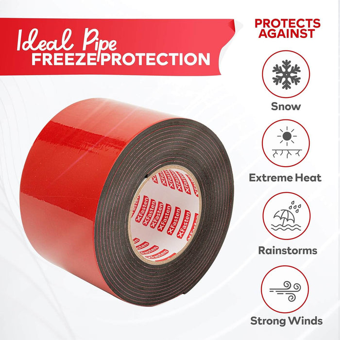 XFasten Foam Pipe Insulation Tape | 2 Inches x 15 Feet | 3 mm Thick