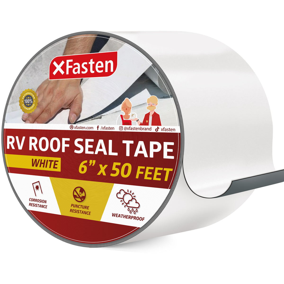 Extreme Rv Adhesive XFasten RV Roof Seal Tape, 6-Inches x 50-Foot
