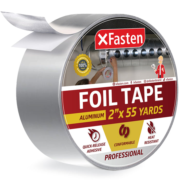 XFasten Aluminum Foil Tape | 3.6 Mils | 2 Inches x 55 Yards