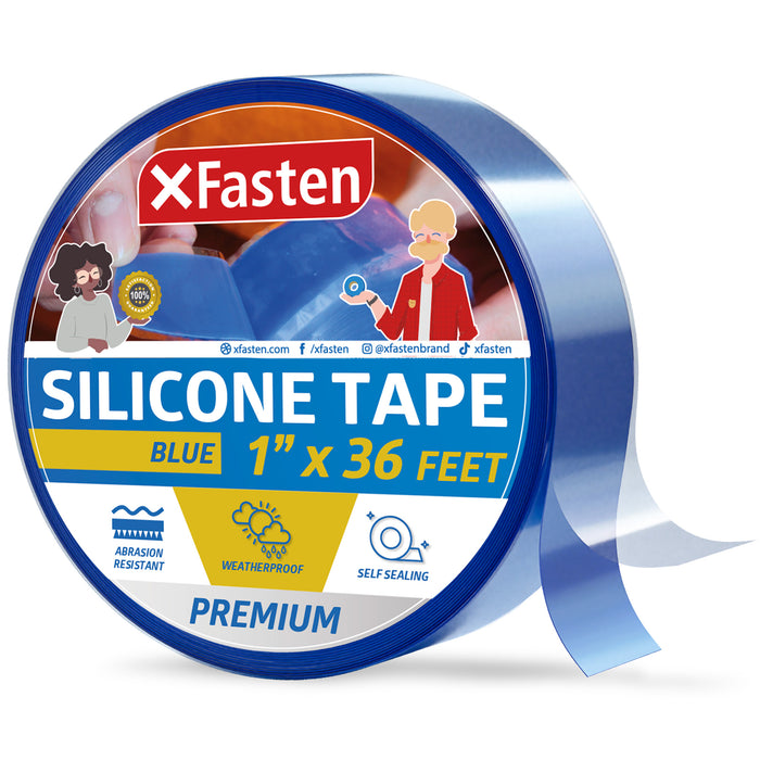 XFasten Silicone Tape | 1 Inch x 36 Foot | Blue