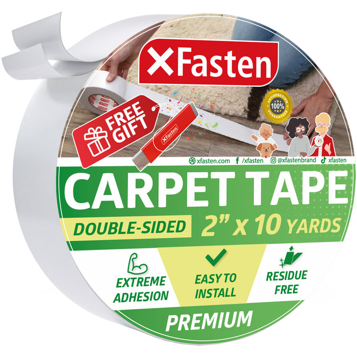 White Double Sided Adhesive Carpet Tape with box cutter