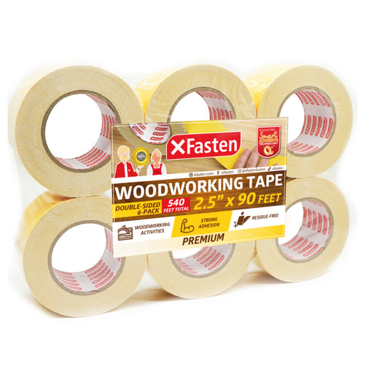XFasten Double Sided Woodworking Tape, 2.5 Inches x 30 Yards