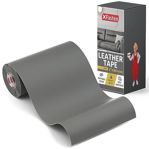 XFasten Gray Leather Tape 3 x 60 inch Premium Color-Match Tech Leather