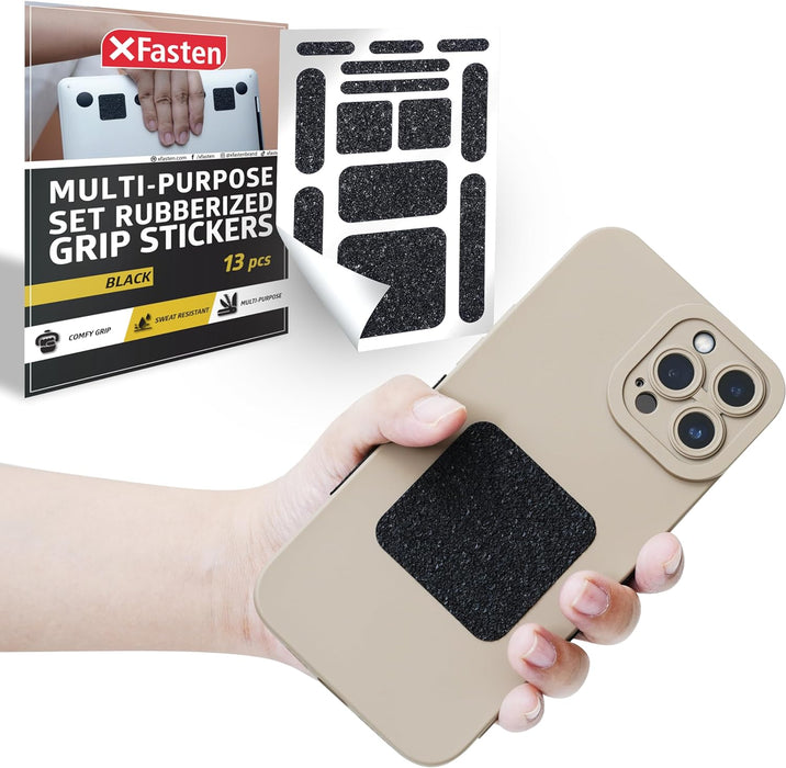 XFasten Grip Tape Stickers for Phone Black 13 pc Sure-Grip Non-Abrasiv XFasten Grip Tape Stickers for Phone Black 13 pc Sure-Grip Non-Abrasiv