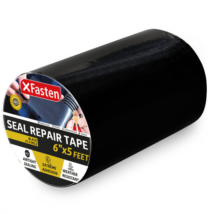 XFasten Seal Repair Tape, Black, 6-Inch x 5-Foot