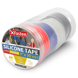 XFasten Multicolor Silicone Tape for Plumbing, 1” X 10-Feet Silicone Grip Tape Pack of 4, Plumbing Tape for Leaks Self Fusing Silicone Tape, Plumbing Tape for Hose, Stop Leak Tape, Emergency Tape