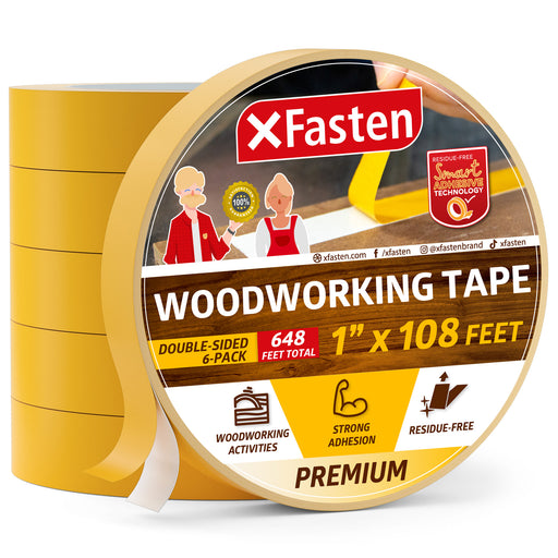 Woodworking Double Sided Tape XFasten, 1-Inch x 36 Yards