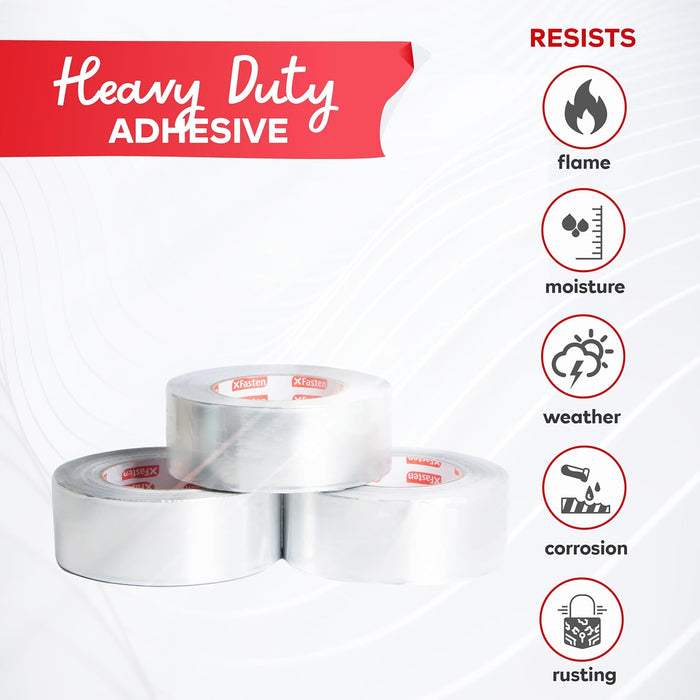 XFasten Aluminum Foil Tape | 3.6 Mils | 2 Inches x 55 Yards