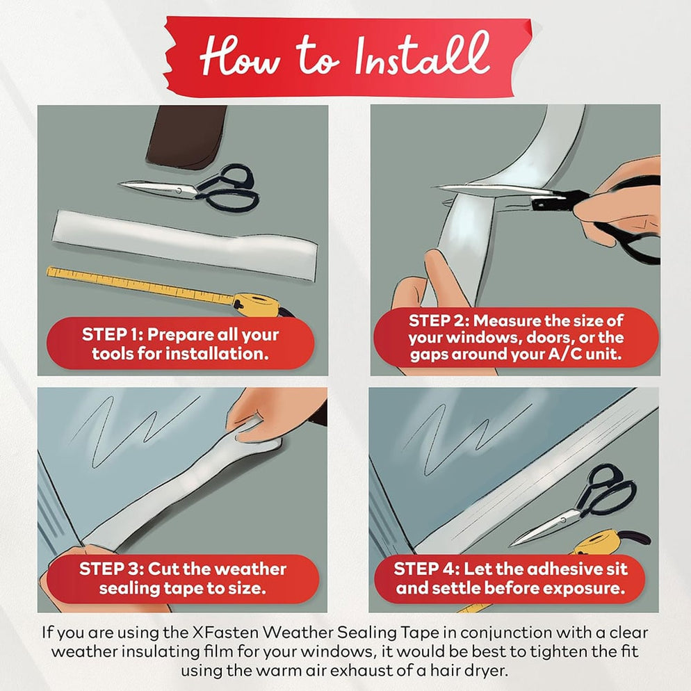 XFasten Weather Seal Tape For Windows 2 Inches x 30 Yards