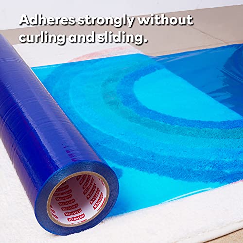 Floor Protection Film, 24 inch x 200' roll, Made in USA, Blue Self Adhesive  Floor Protector for Moving and Construction, Temporary Floor Covering for