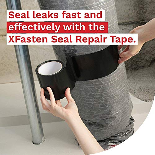 XFasten Waterproof Patch Seal Repair and Leak Shield Tape, White, 6-Inch x 5-Foot, Weatherproof Water Barrier Tape for Chimney, Roof, Boat, and HVAC