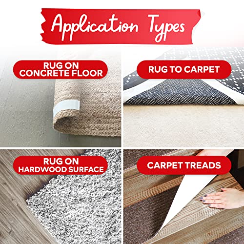  Hook & Loop Reusable Rug Corner Gripper - Carpet Tape