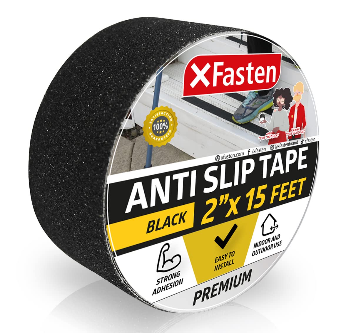 S&X Anti Slip Tape, 2Inch x 60Ft Grip Tape, Black