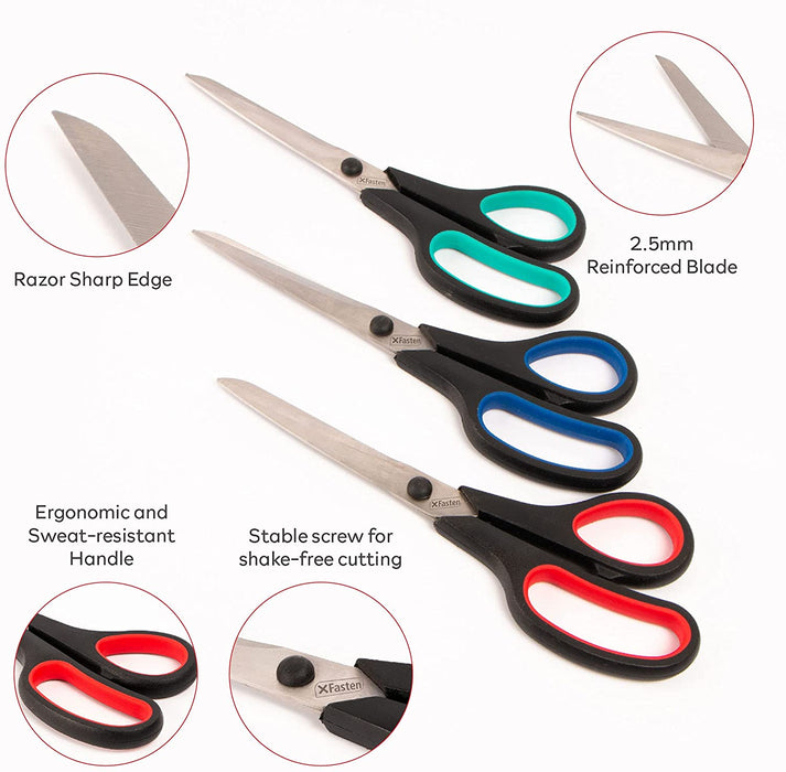 Fuller Tool All Purpose Scissor Set - 5 Pack - Stainless Steel - Black and  Yellow 315-7809