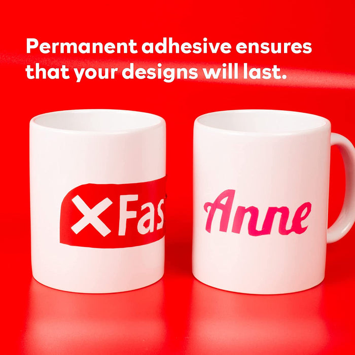 XFasten Permanent Vinyl Sheets | 12 Inches x 12 Inches | 40 Sheets | Assorted Colors