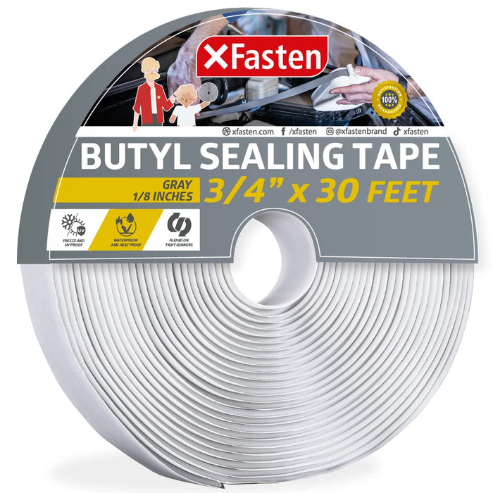 XFasten Butyl Seal Tape | 3/4 Inch x 30 Foot | 1/8" Thick