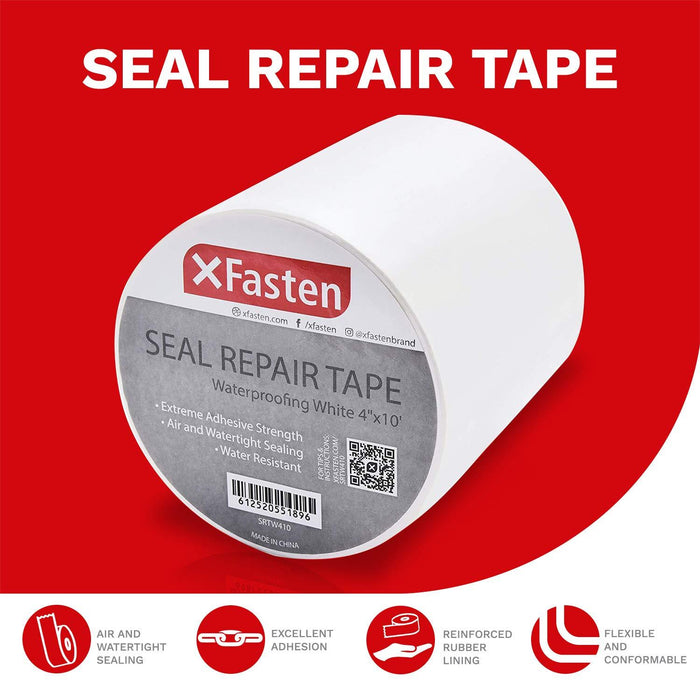 XFasten Seal Repair, White, 4-Inch x 10-Foot, - XFasten
