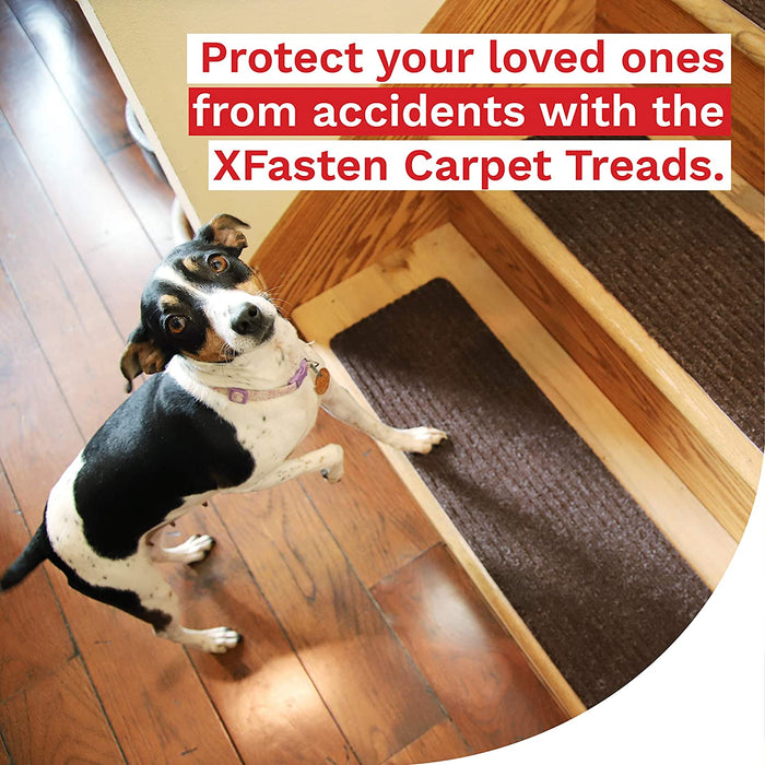 XFasten Carpet Treads Brown, Stripes Design - Set of 2 - XFasten