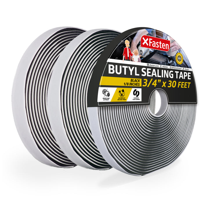 XFasten Butyl Seal Tape| 3/4-Inch x 30-Foot| 1/8" Thick | 3-Pack