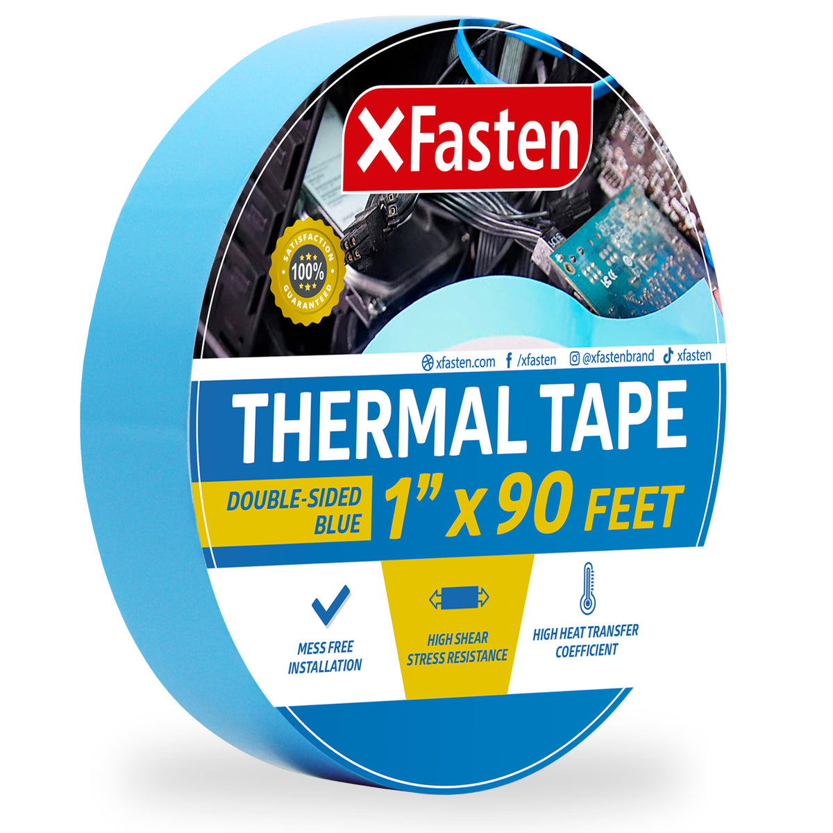 XFasten Double Sided Sticky Tape, Removable, 4-Inches x 20-Yards, Single  Roll